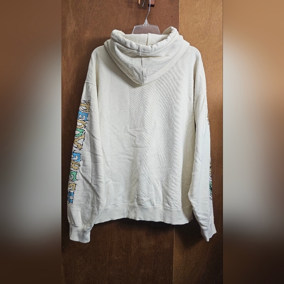 Teddy Fresh Super Spooky Graphic Pullover long sleeve Hoodie Mens size XL Cream - Picture 10 of 12